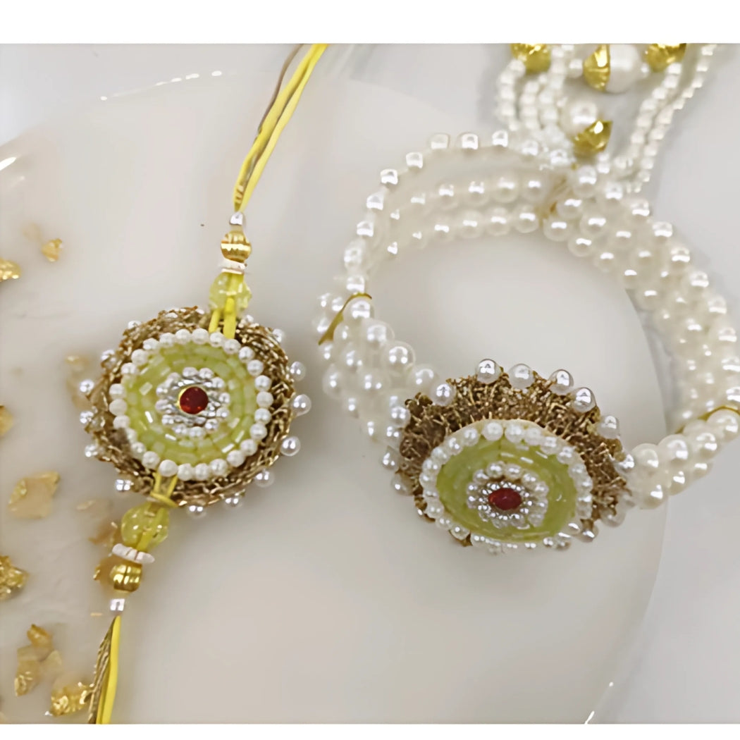 Royal Pearl Rakhi Pair