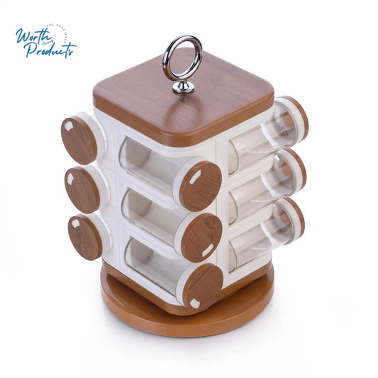 12-jar Revolving Spice Rack Masala Box