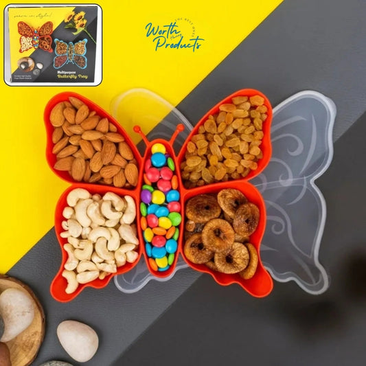 Multipurpose Butterfly Plastic Tray with 5 Compartment