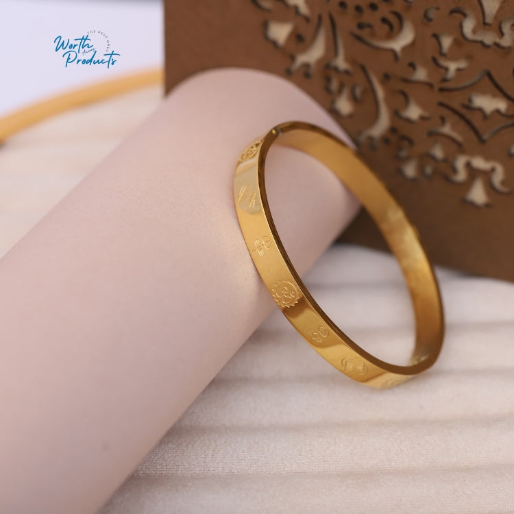 WHP™ – Men’s Gold-Plated Engraved Kada Bracelet