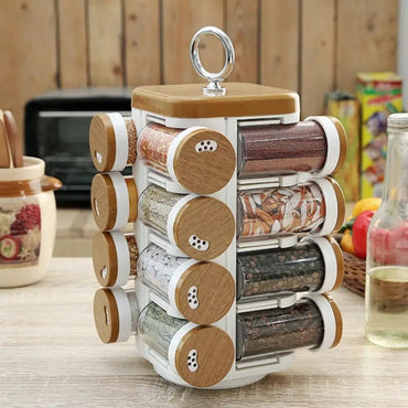12-jar Revolving Spice Rack Masala Box