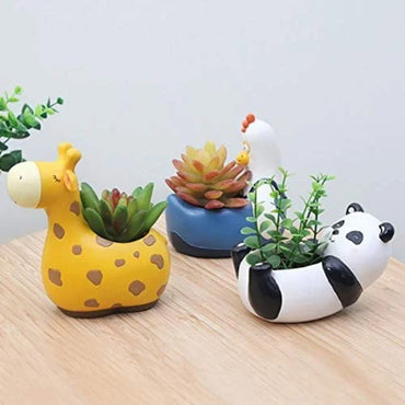 Animal Shaped Resin Planter (Set Of 6)