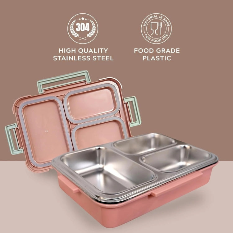 WHP™ – Insulated 3 Compartment Stainless Steel Lunch Box