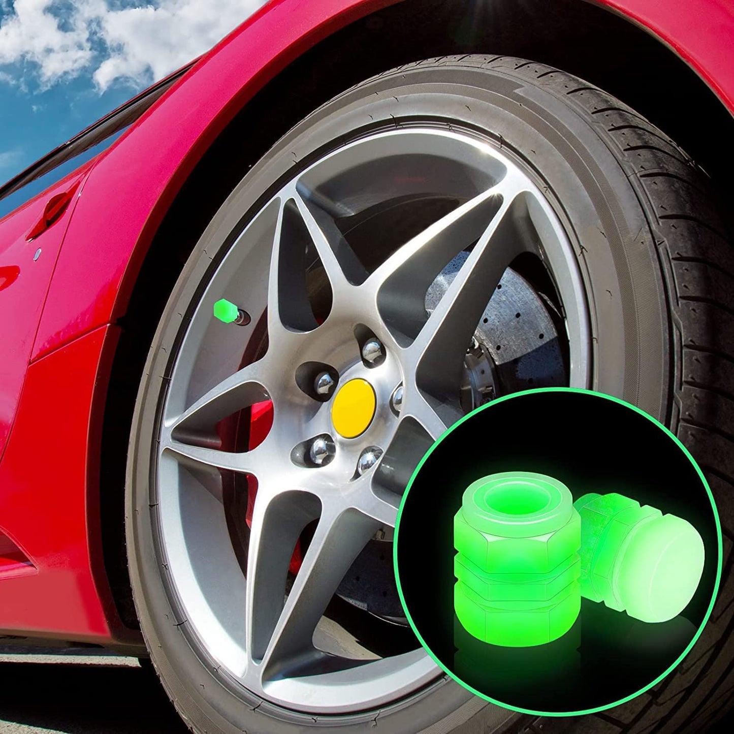 WHP™ – Plastic Tyre Valve Cap for Car (Cylinder) (PACK OF 4)