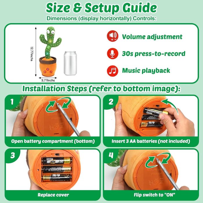 Dancing Talking Cactus Toy for Kids