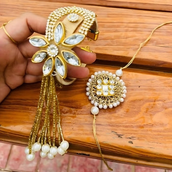 Regal Rakhi Pair with Kundan & Pearl Detailing