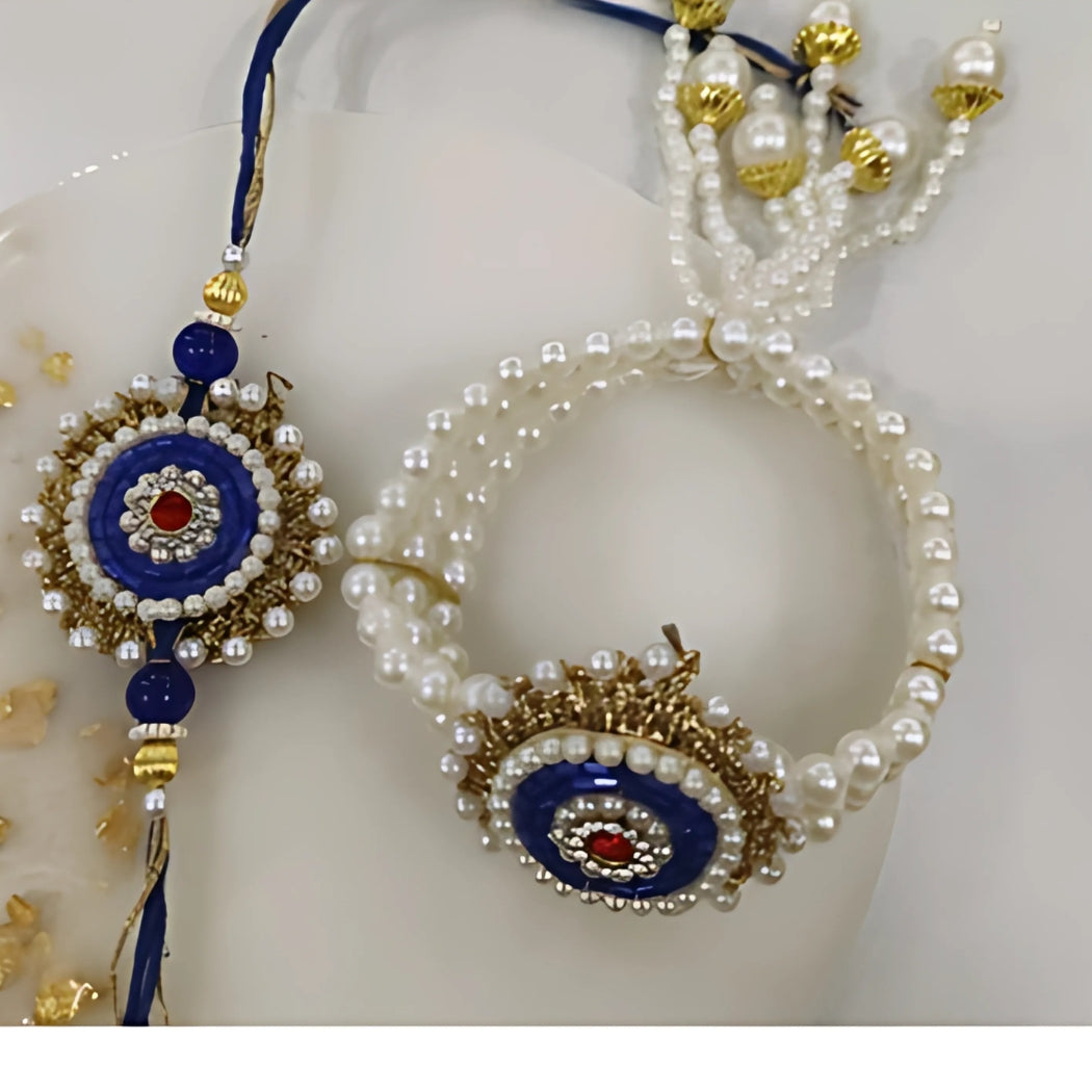 Royal Pearl Rakhi Pair