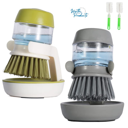 Soap Dispensing Dish Brush Set (Pack of 2)