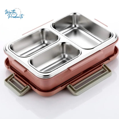 WHP™ – Insulated 3 Compartment Stainless Steel Lunch Box