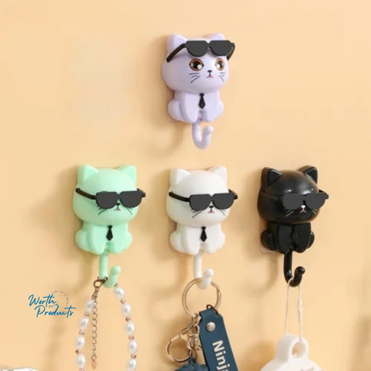 Multi-Purpose Cat Key Holder with Sunglasses Hook