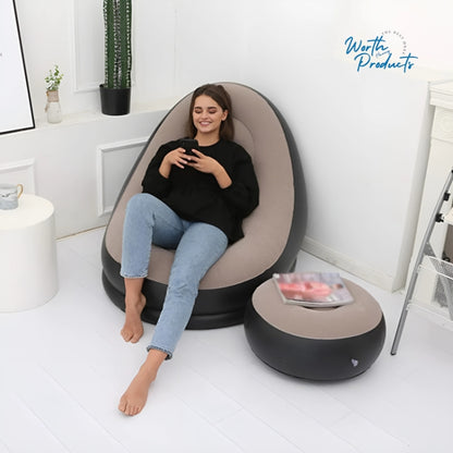 Inflatable Lounge Chair with Footstool