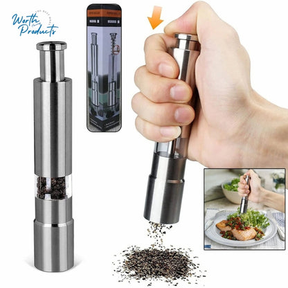 WHP™ – Stainless Steel Thumb Presser Salt And Pepper Grinder