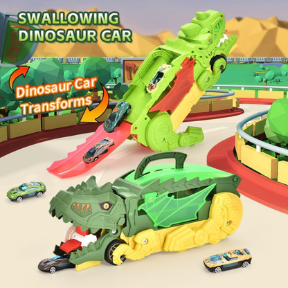 Dino Truck Car Launcher Toy for Kids with 6 Toy Cars