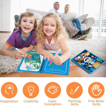 WHP™ – Re-Usable Magic Coloring Water Book with Magic Pen