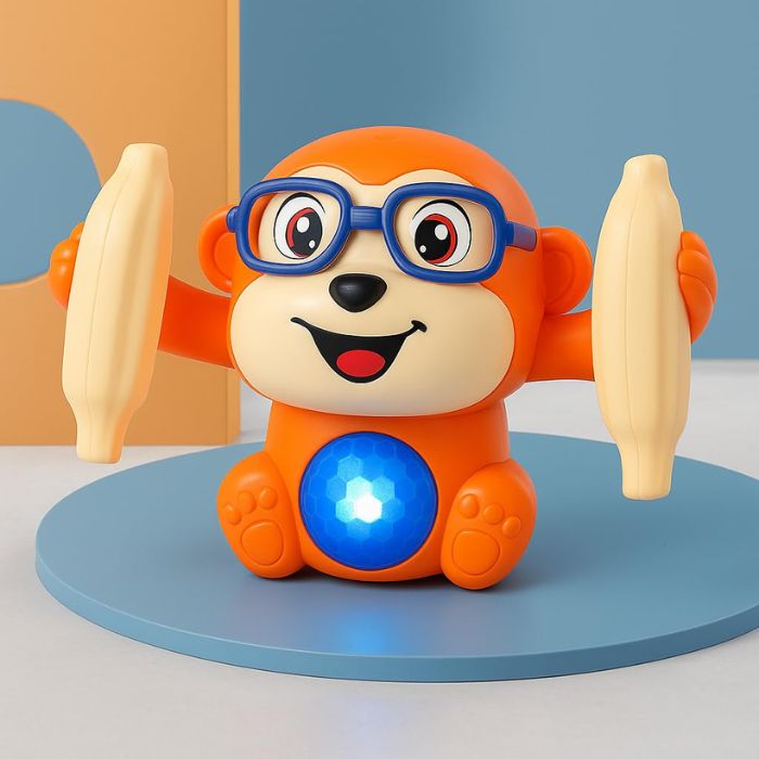 Tumbling Monkey Toy for Kids with LED Lights
