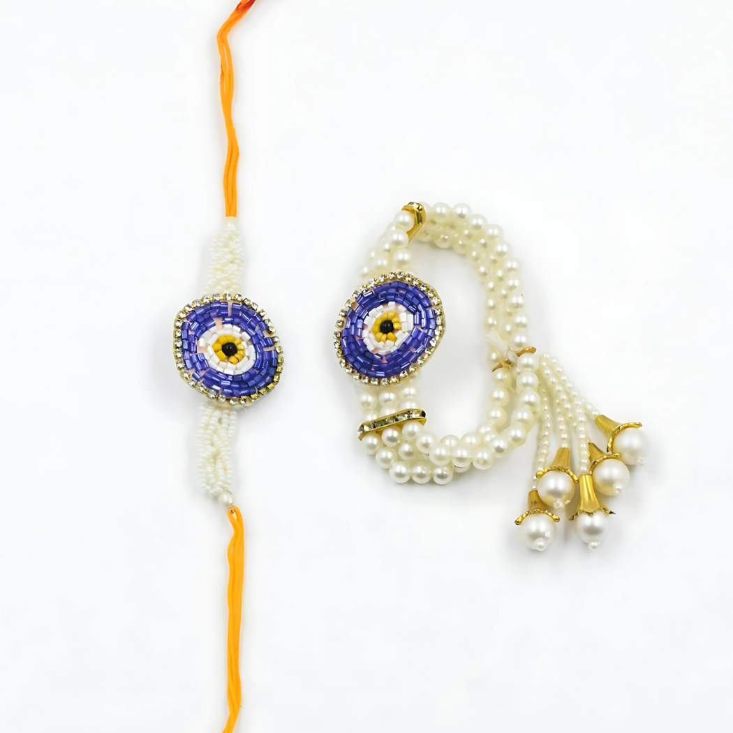 Royal Blue Radiance Rakhi-Lumba Set