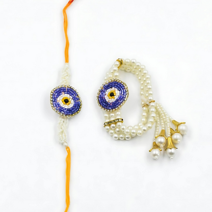Royal Blue Radiance Rakhi-Lumba Set