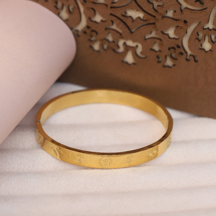 WHP™ – Men’s Gold-Plated Engraved Kada Bracelet