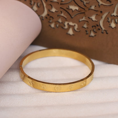 WHP™ – Men’s Gold-Plated Engraved Kada Bracelet