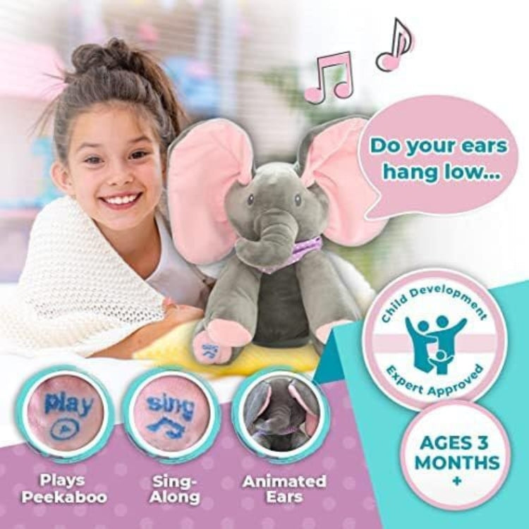 WHP™ – Peekaboo Interactive Stuffed Elephant Toy