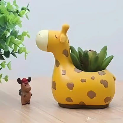 Animal Shaped Resin Planter (Set Of 6)
