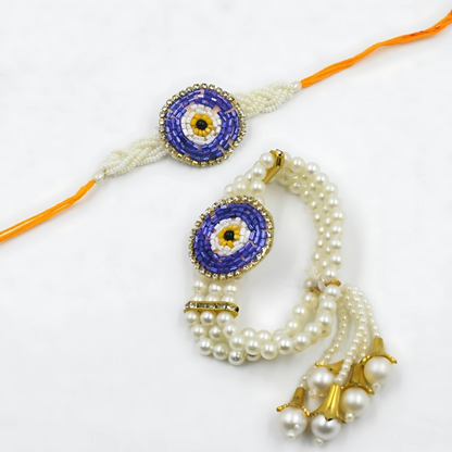 Royal Blue Radiance Rakhi-Lumba Set
