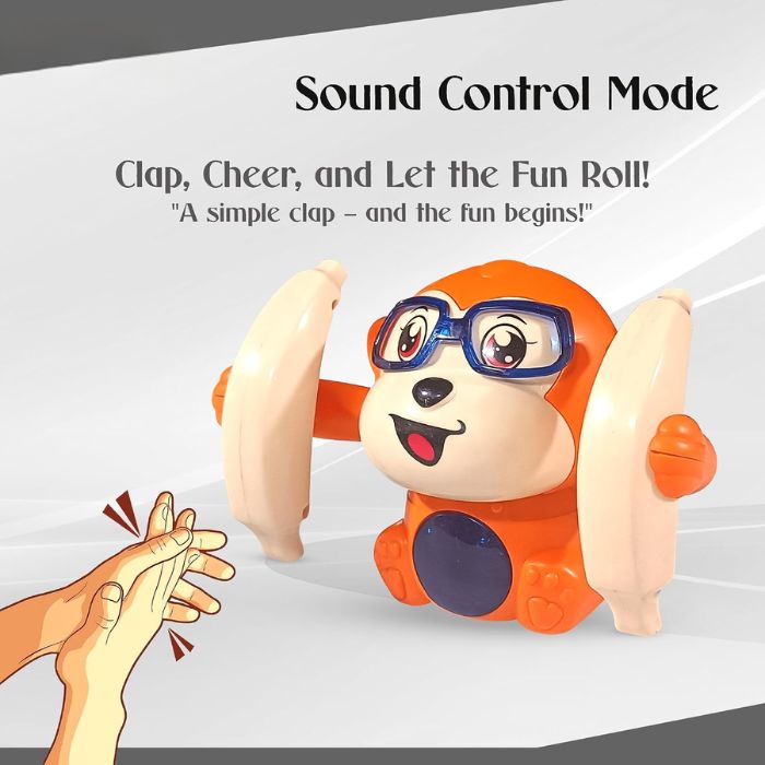 Tumbling Monkey Toy for Kids with LED Lights
