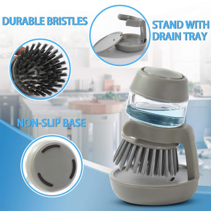 Soap Dispensing Dish Brush Set (Pack of 2)
