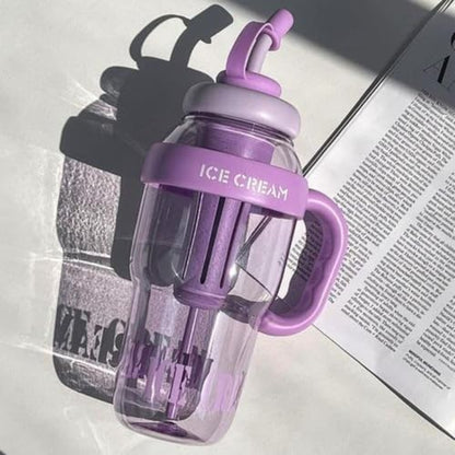 Ice Cream Theme Straw Tumbler Bottle