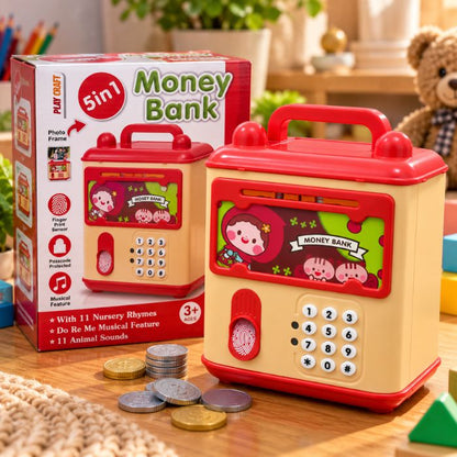 Piggy Bank for Kids with Password & Fingerprint Lock
