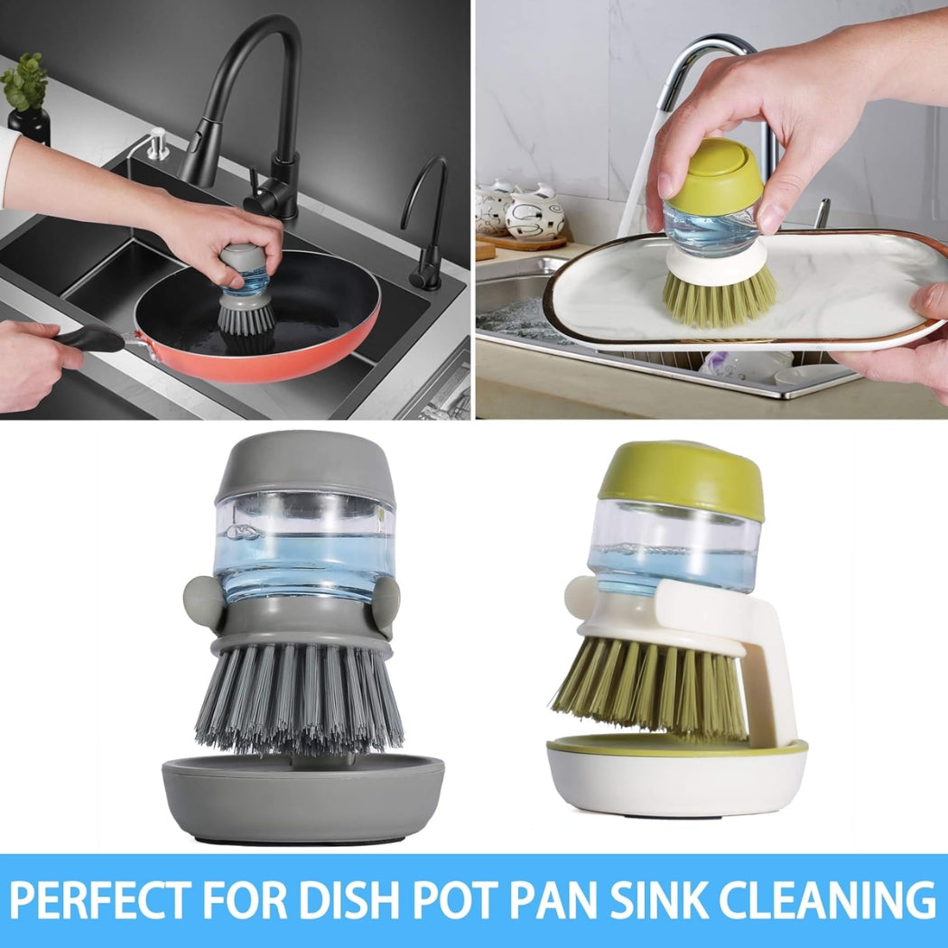 Soap Dispensing Dish Brush Set (Pack of 2)