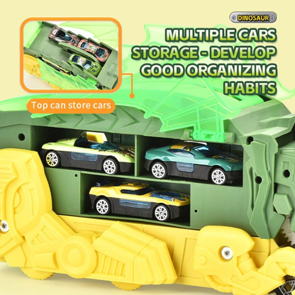 Dino Truck Car Launcher Toy for Kids with 6 Toy Cars