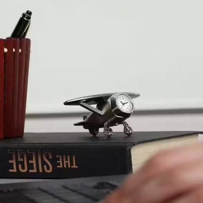 Airplane Table Clock Showpiece
