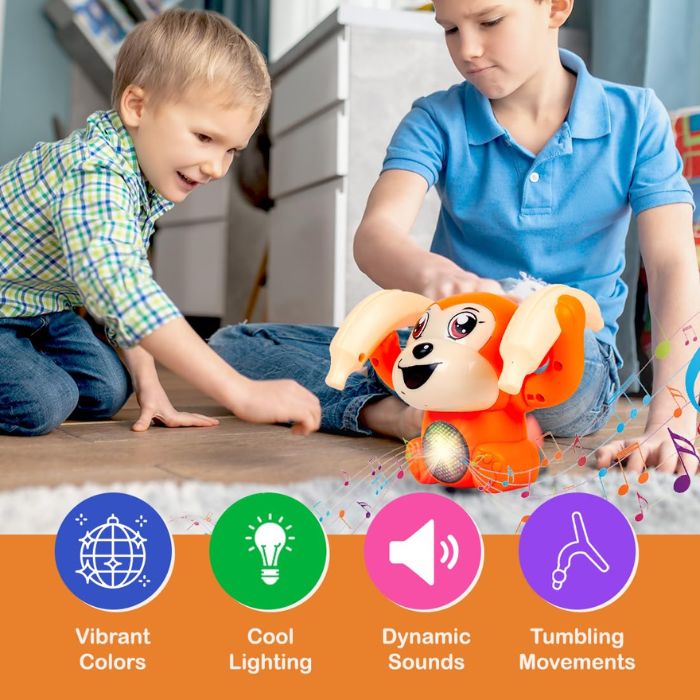 Tumbling Monkey Toy for Kids with LED Lights