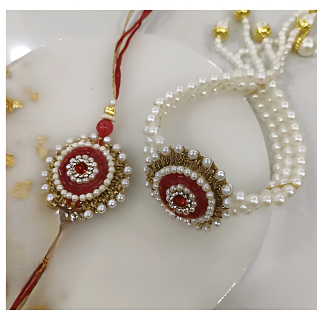 Royal Pearl Rakhi Pair