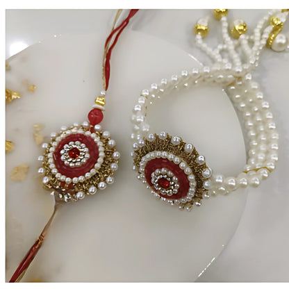 Royal Pearl Rakhi Pair