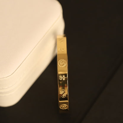 WHP™ – Men’s Gold-Plated Engraved Kada Bracelet