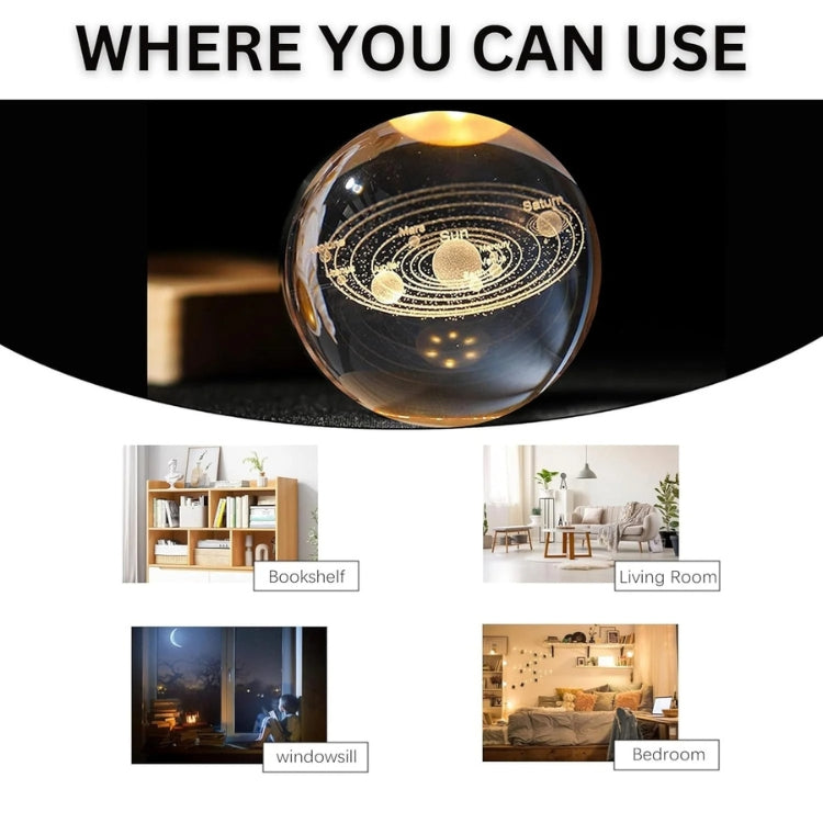 3D Galaxy Crystal Ball Night Lamp