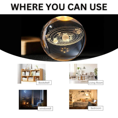 3D Galaxy Crystal Ball Night Lamp