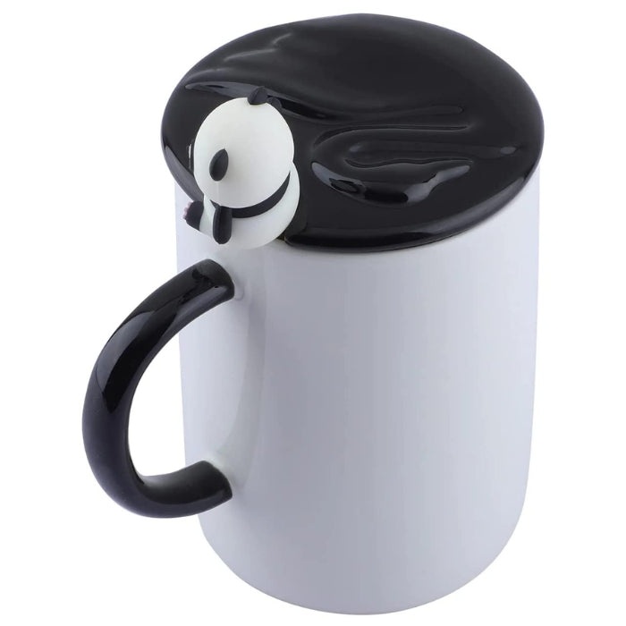 Panda Ceramic Coffee Mug with Lid & 3D Panda Spoon