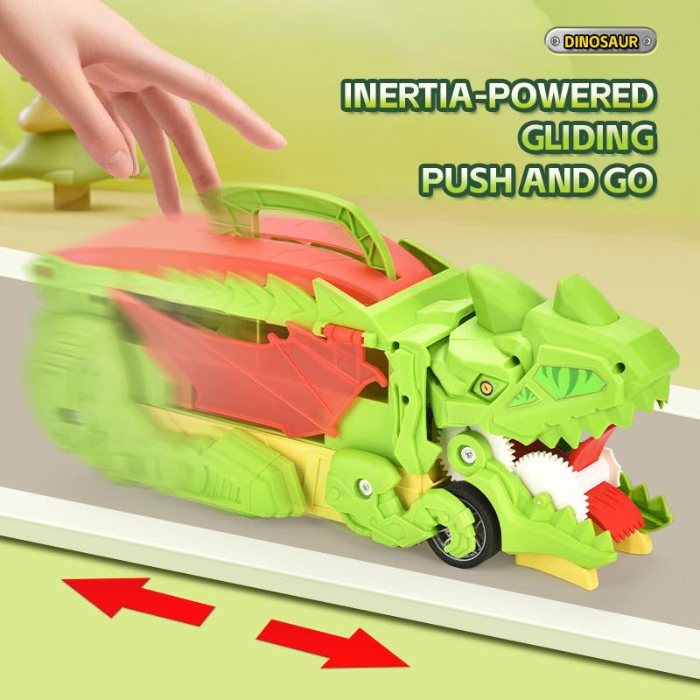 Dino Truck Car Launcher Toy for Kids with 6 Toy Cars