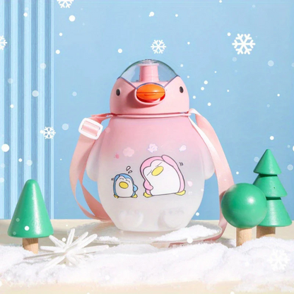 WHP™ – Penguin Water Bottle With Straw And Strap