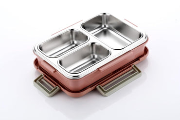 Insulated 3 Compartment Stainless Steel Lunch Box