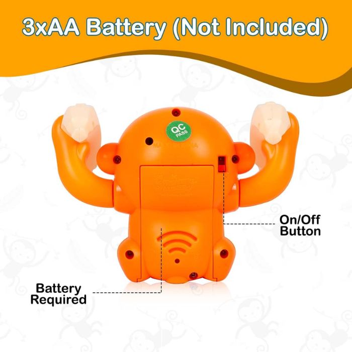 Tumbling Monkey Toy for Kids with LED Lights