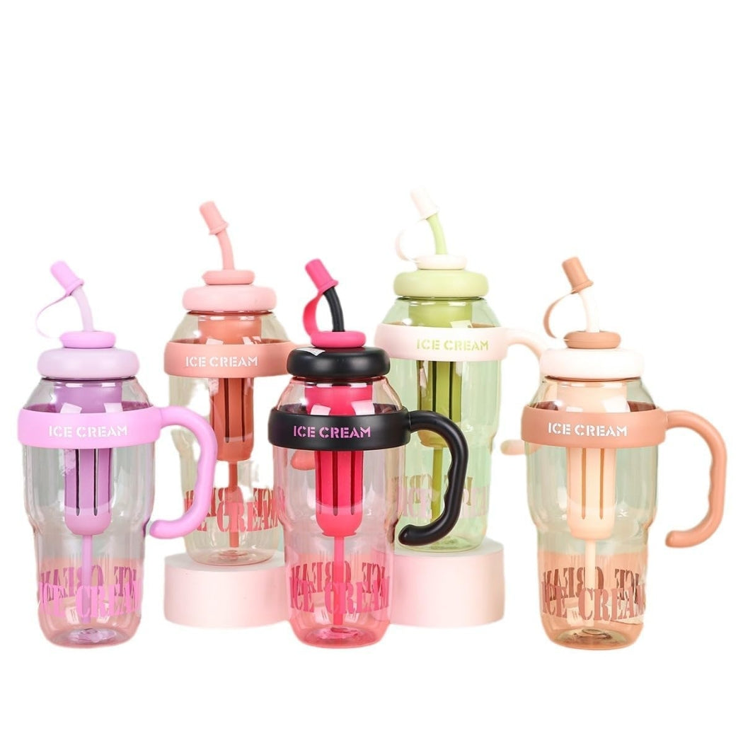 Ice Cream Theme Straw Tumbler Bottle