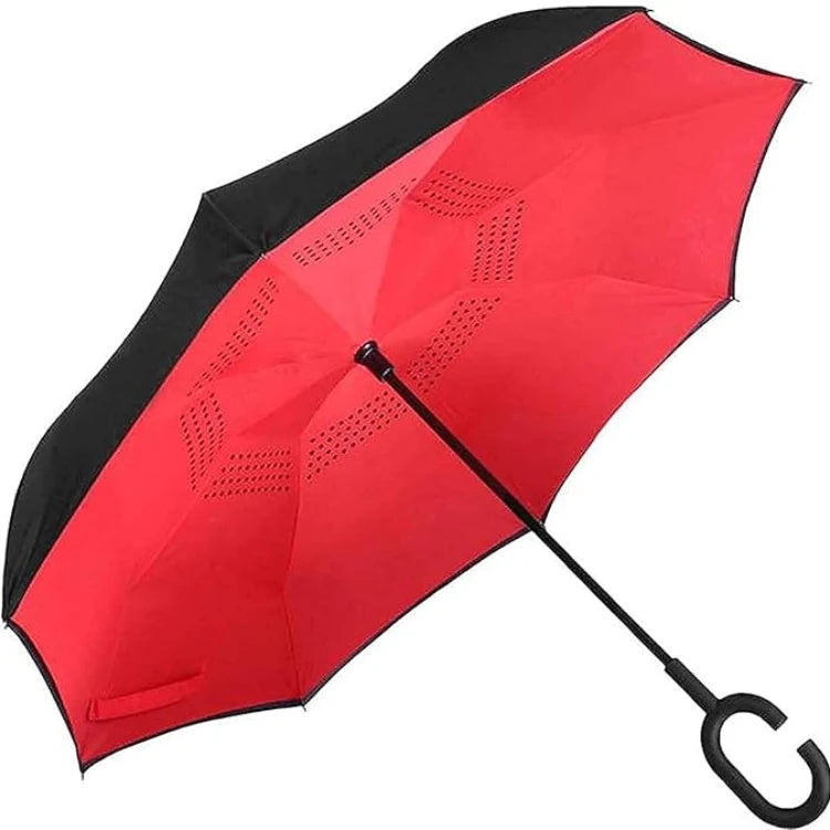 Upside Down Reverse Umbrella with C-Shaped Handle