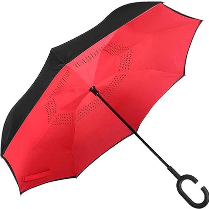 Upside Down Reverse Umbrella with C-Shaped Handle