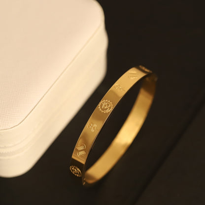 WHP™ – Men’s Gold-Plated Engraved Kada Bracelet