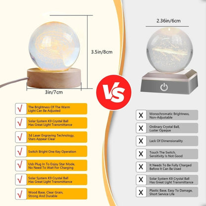 3D Galaxy Crystal Ball Night Lamp