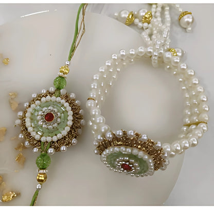 Royal Pearl Rakhi Pair
